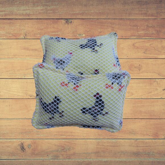 Reusable, Washable Sponge, Chicken Dish Scrubby, Set Of 2 - Picture 4 of 4